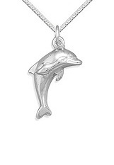 outstanding small dolphin polished silver necklace for babies